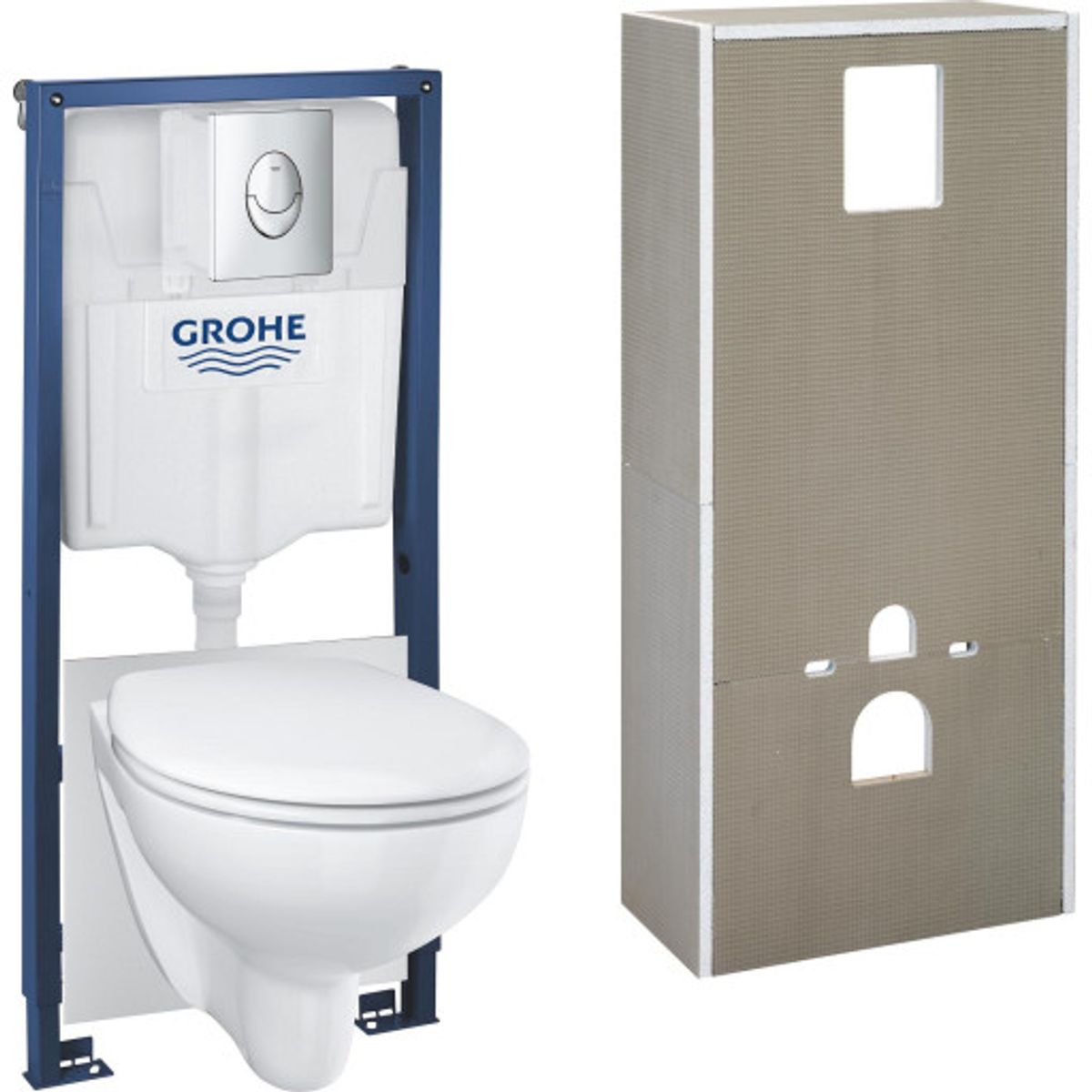 Grohe Solido Bau Ceramic 6i1 toiletpakke, hvid/krom