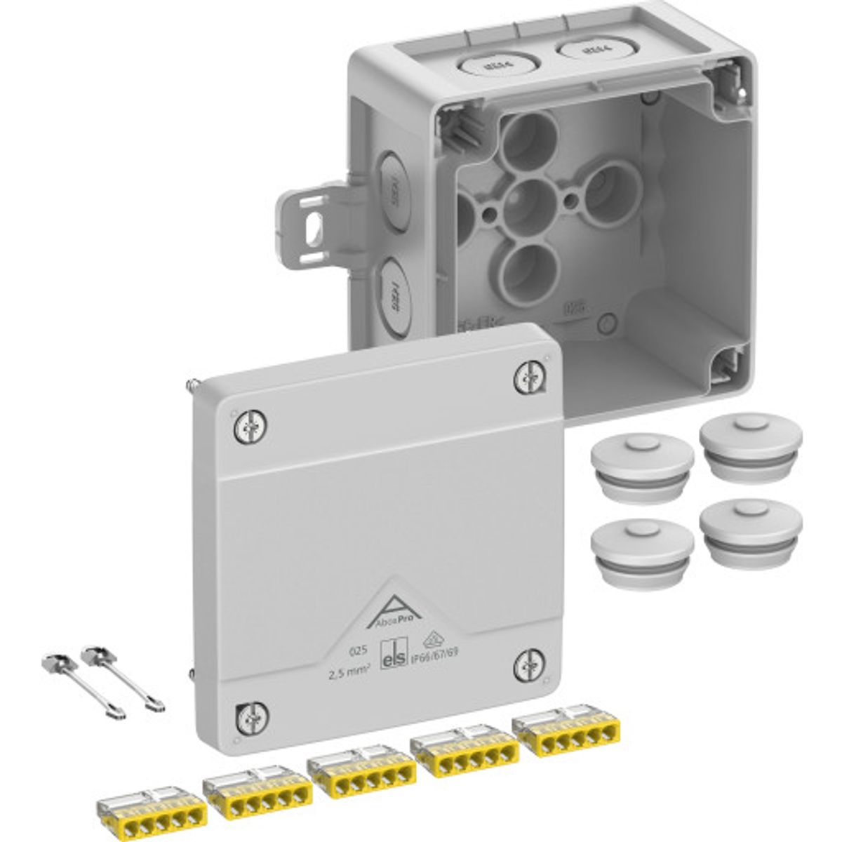 Forgreningsdåse Abox Pro 025 AB-2,5mm² grå