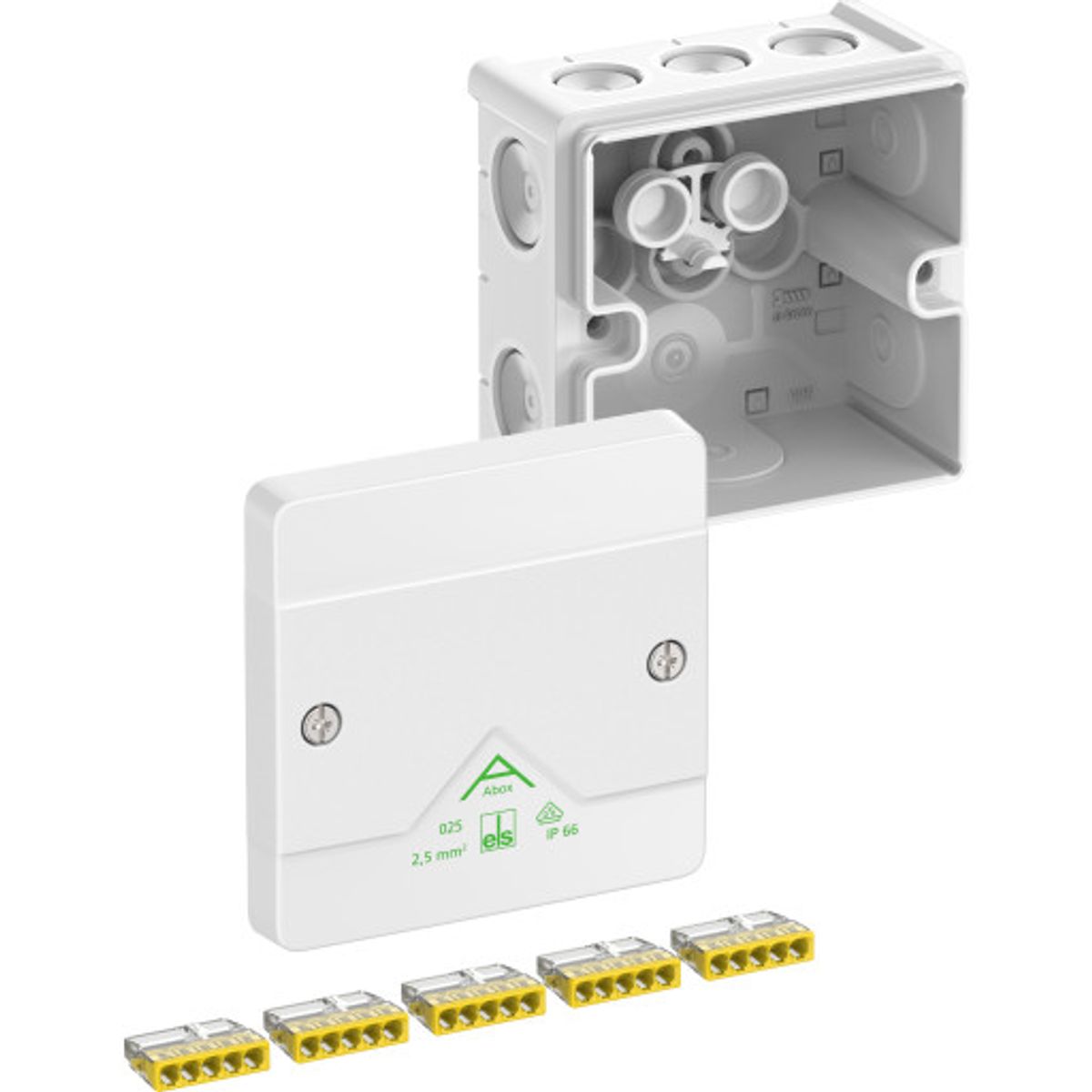 Forgreningsdåse Abox 025-2,5mm²/w hvid