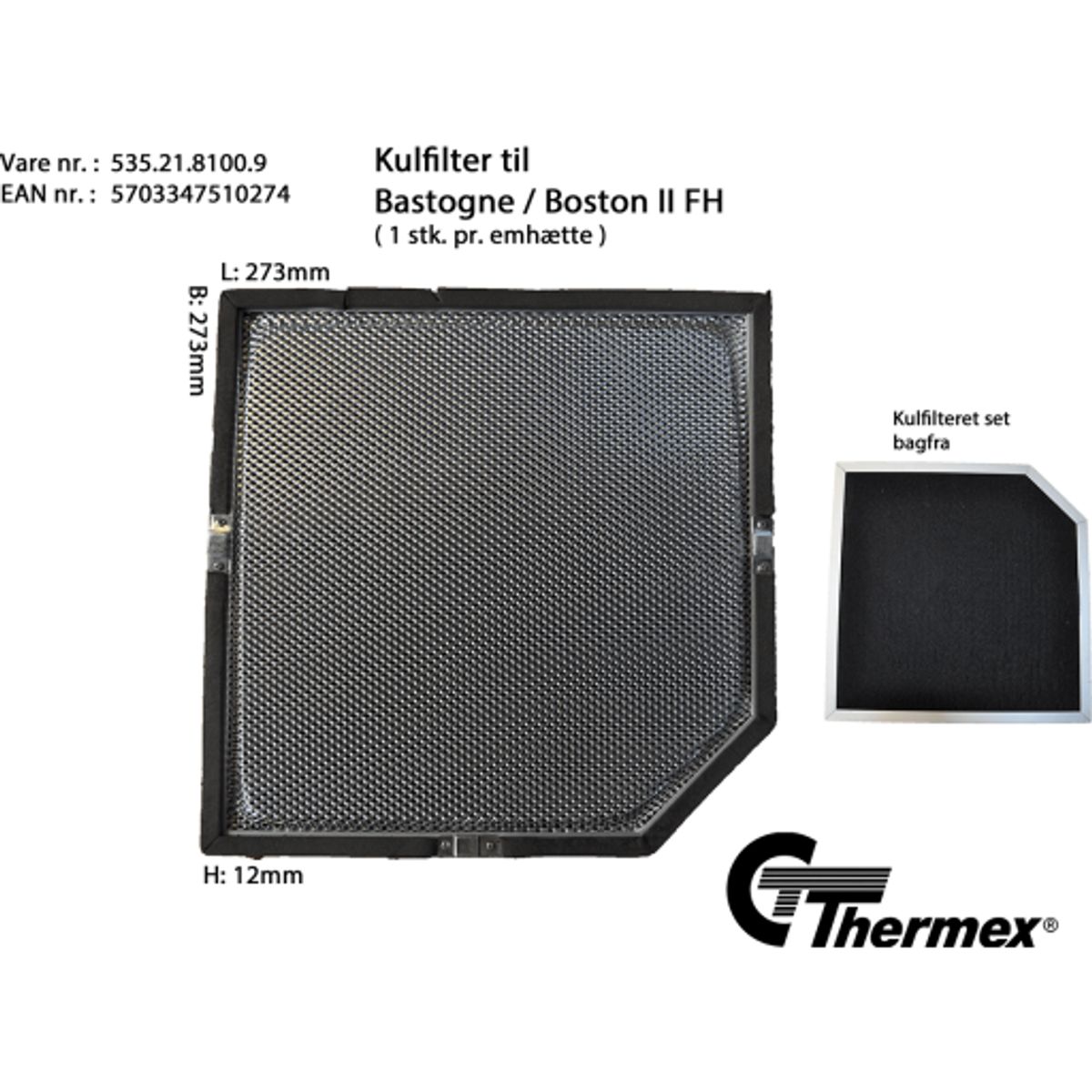 Kulfilter Derby II FH, 273x273 mm