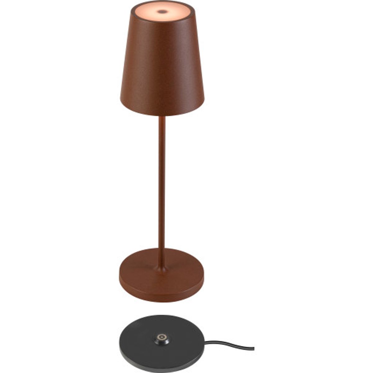 VINOLINA TWO, bordlampe, IP65, 2200/2700/3000K, TOUCH, rust