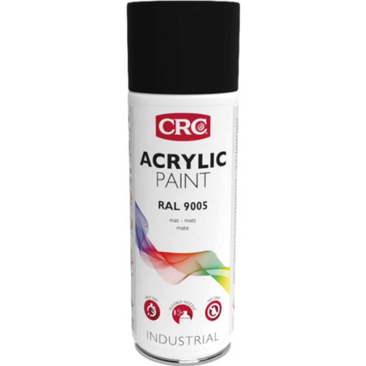 6 stk AKRYL SPRAYMALING, JET BLACK MATT RAL 9005, AEROSOL 400 ML