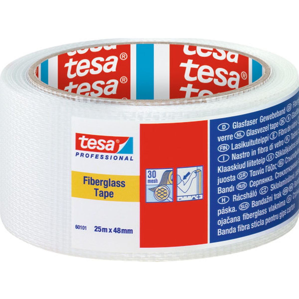 Tesa glasfibertape, 48 mm, 25 meter