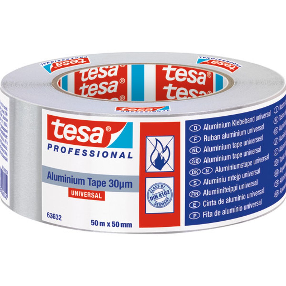 Tesa 63632 aluminiumstape, 50 mm, 50 meter