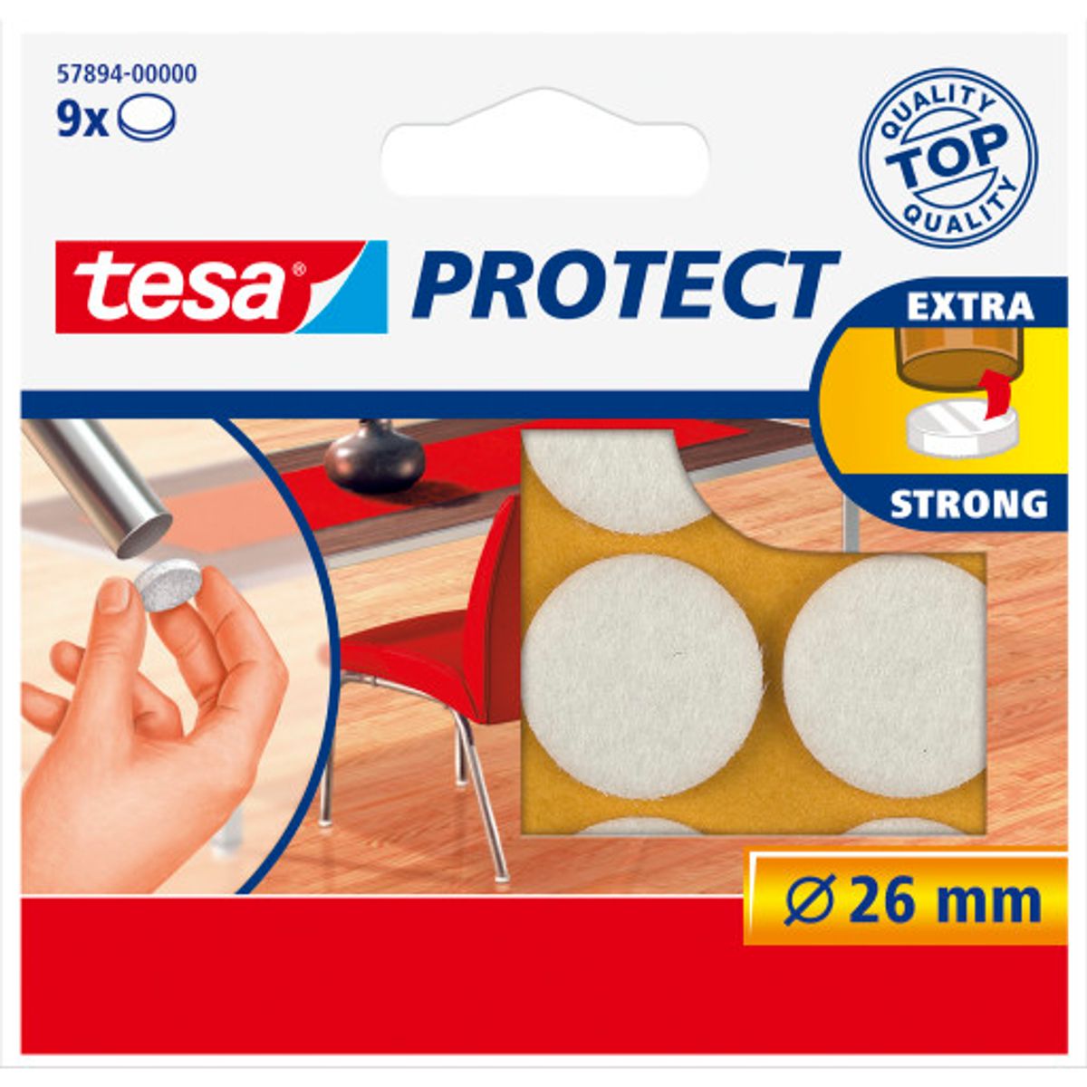 Tesa Protect filtpuder, Ø26 mm, hvid, 9 stk