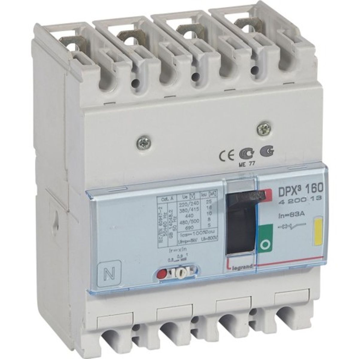 DPX3 160 Maksimalafbryder Termo 4P 63A 16kA