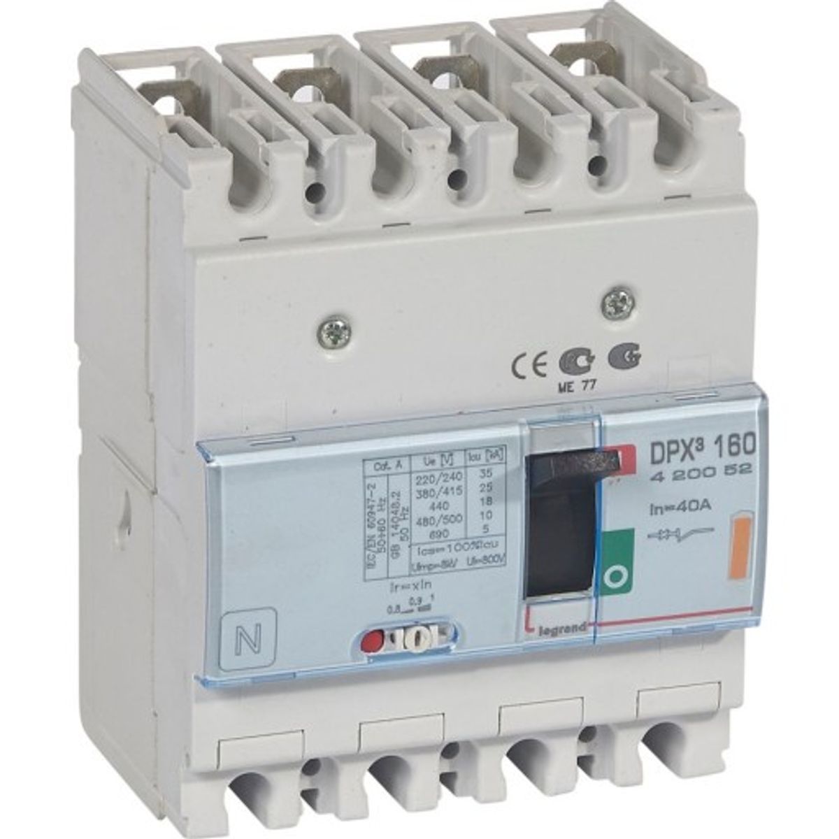 DPX3 160 Maksimalafbryder Termo 4P 40A 25kA