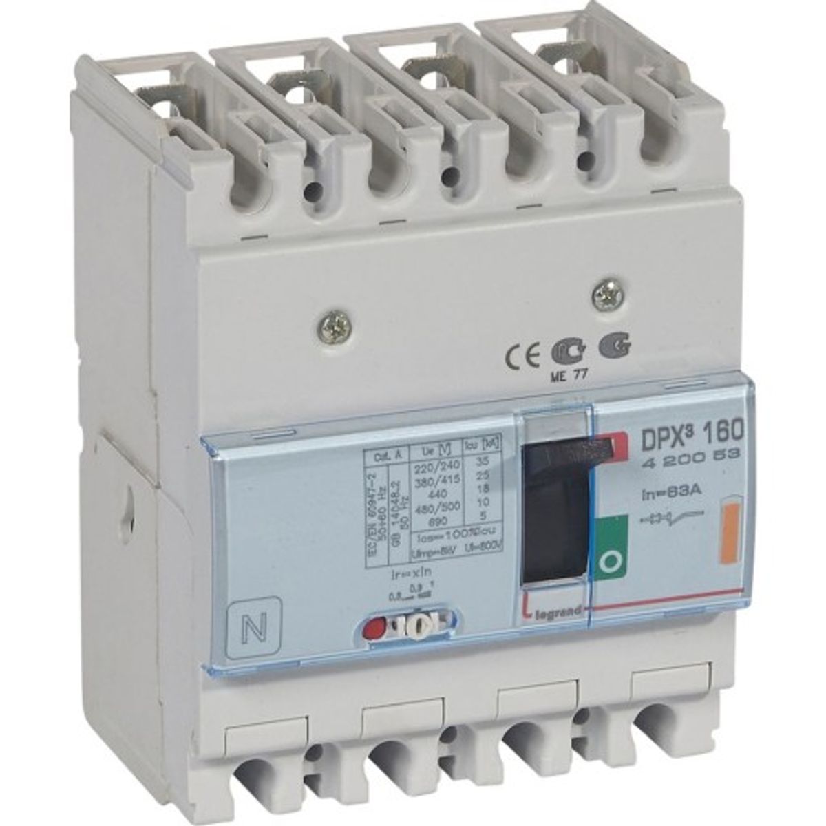 DPX3 160 Maksimalafbryder Termo 4P 63A 25kA