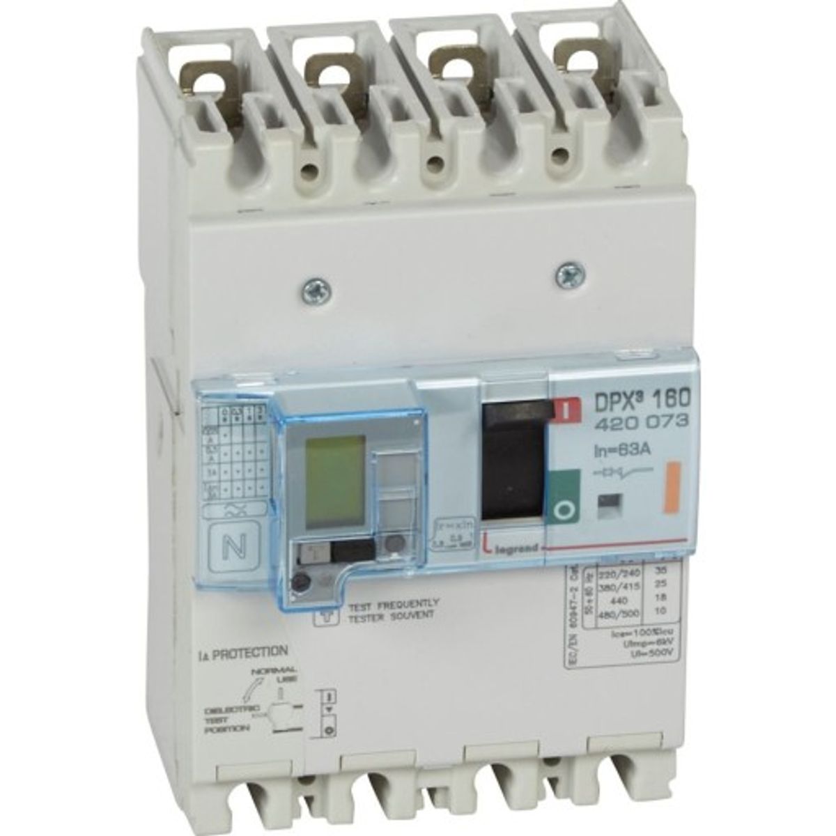 DPX3 160 Maksimalafbryder Termo + Jordfejl 4P 63A 25kA