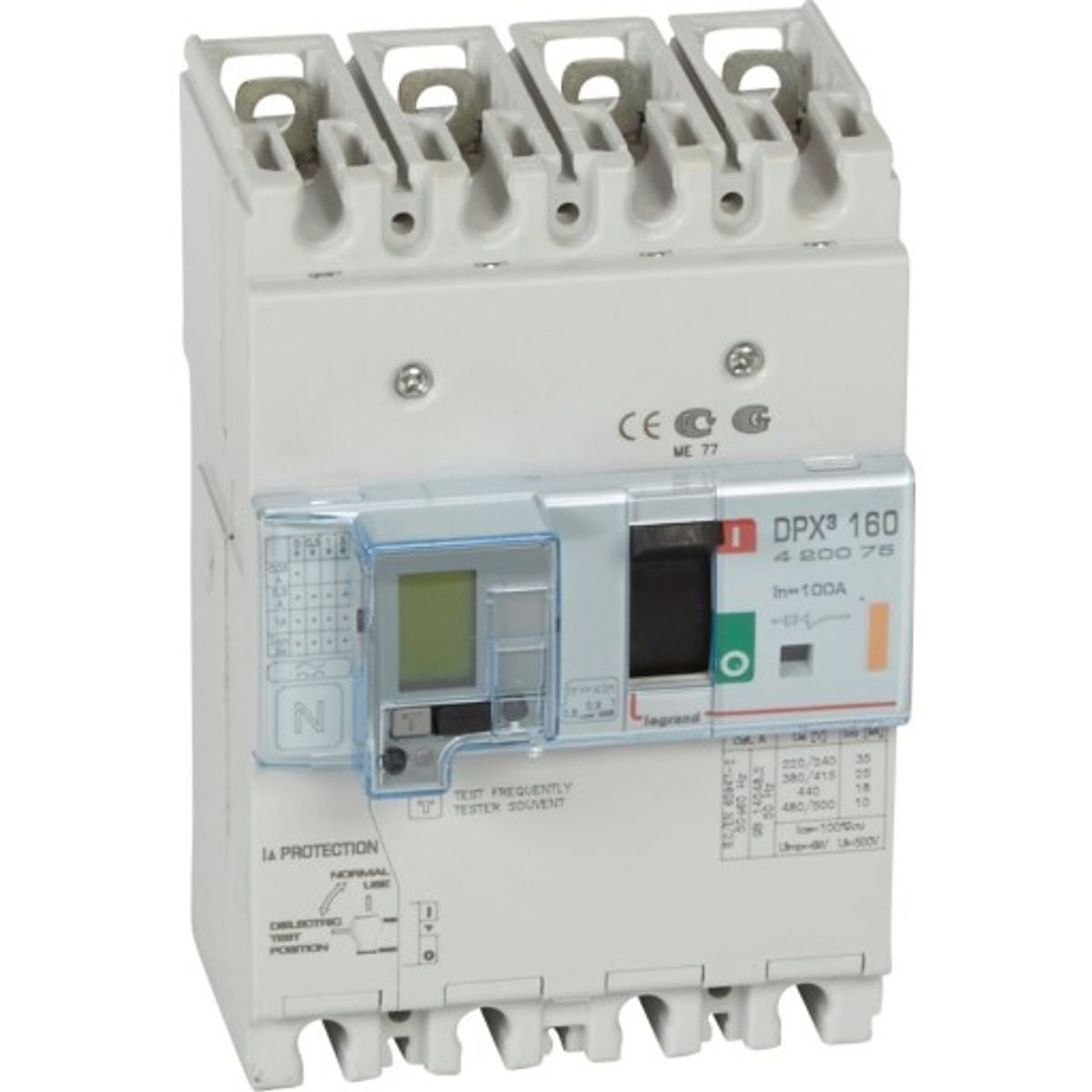 DPX3 160 Maksimalafbryder Termo + Jordfejl 4P 100A 25kA