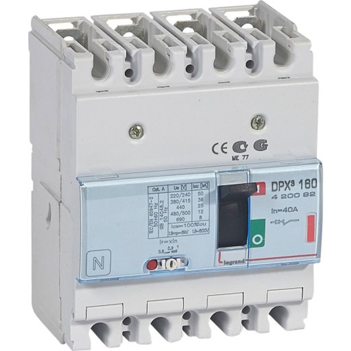 DPX3 160 Maksimalafbryder Termo 4P 40A 36kA