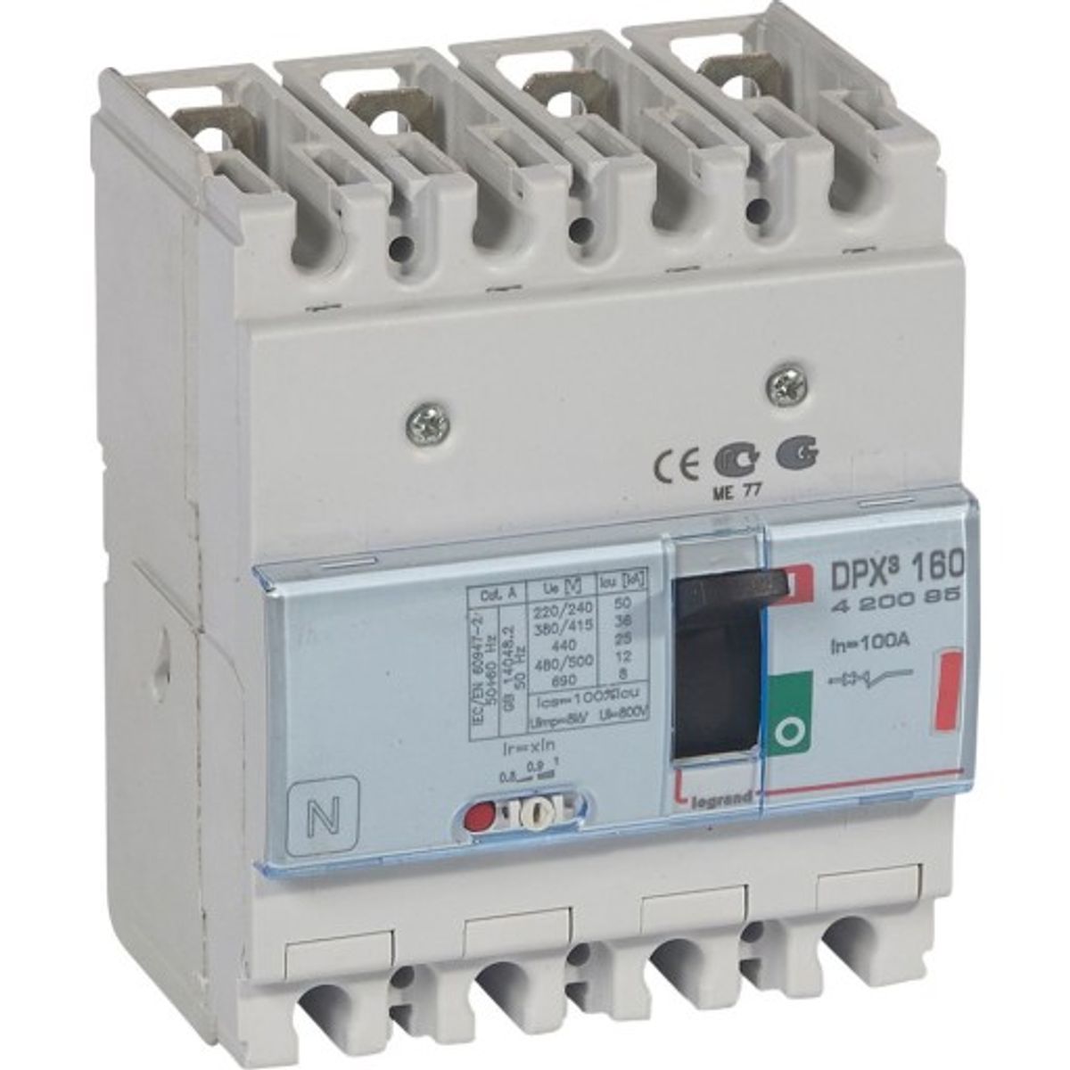 DPX3 160 Maksimalafbryder Termo 4P 100A 36kA