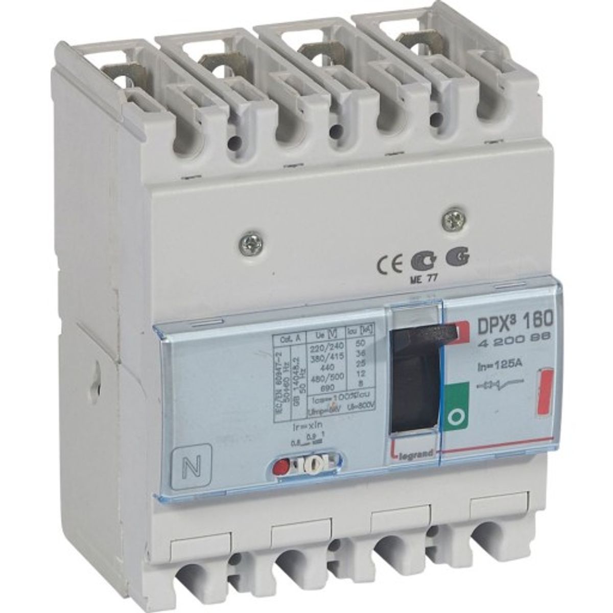 DPX3 160 Maksimalafbryder Termo 4P 125A 36kA