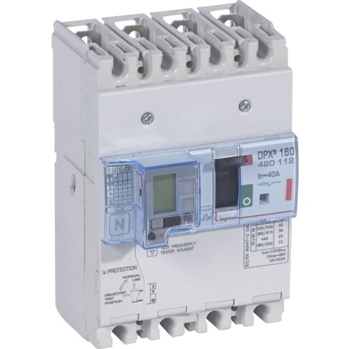 DPX3 160 Maksimalafbryder Termo + Jordfejl 4P 40A 36kA