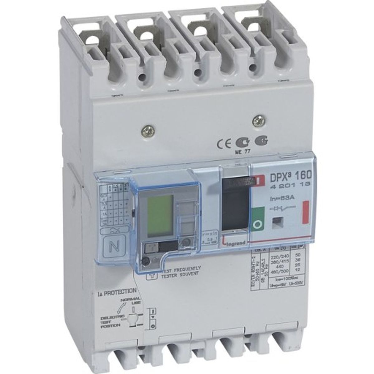 DPX3 160 Maksimalafbryder Termo + Jordfejl 4P 63A 36kA