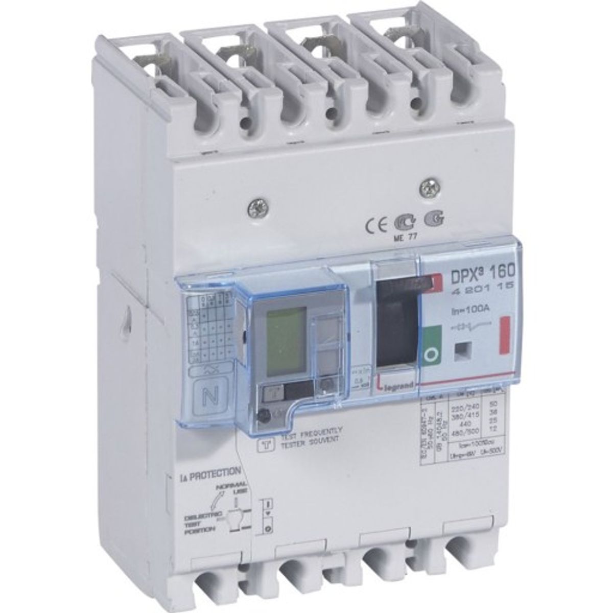 DPX3 160 Maksimalafbryder Termo + Jordfejl 4P 100A 36kA