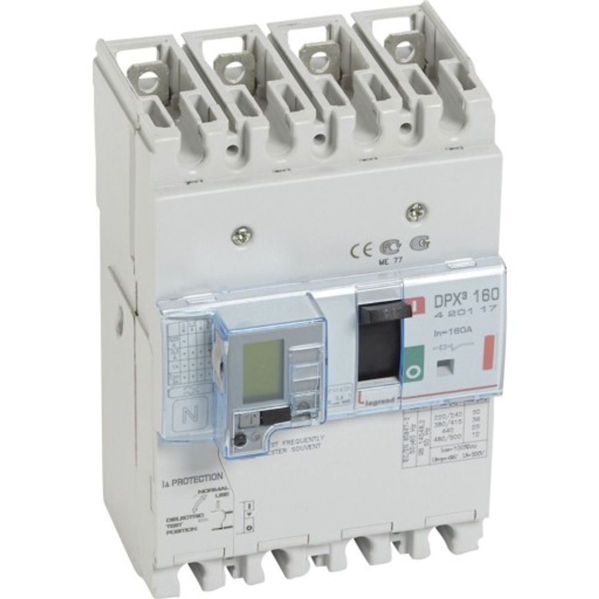 DPX3 160 Maksimalafbryder Termo + Jordfejl 4P 160A 36kA