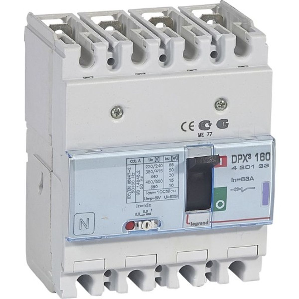 DPX3 160 Maksimalafbryder Termo 4P 63A 50kA