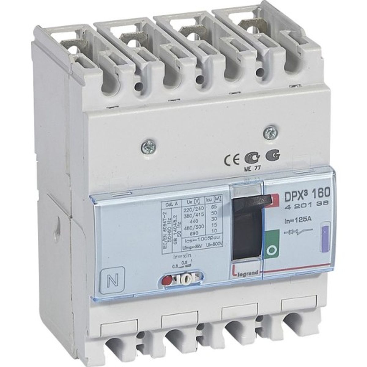 DPX3 160 Maksimalafbryder Termo 4P 125A 50kA