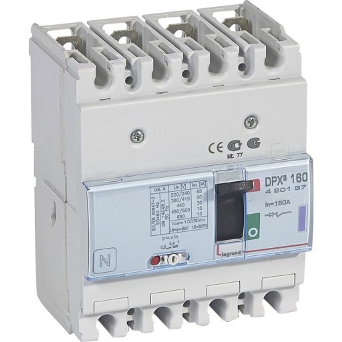 DPX3 160 Maksimalafbryder Termo 4P 160A 50kA