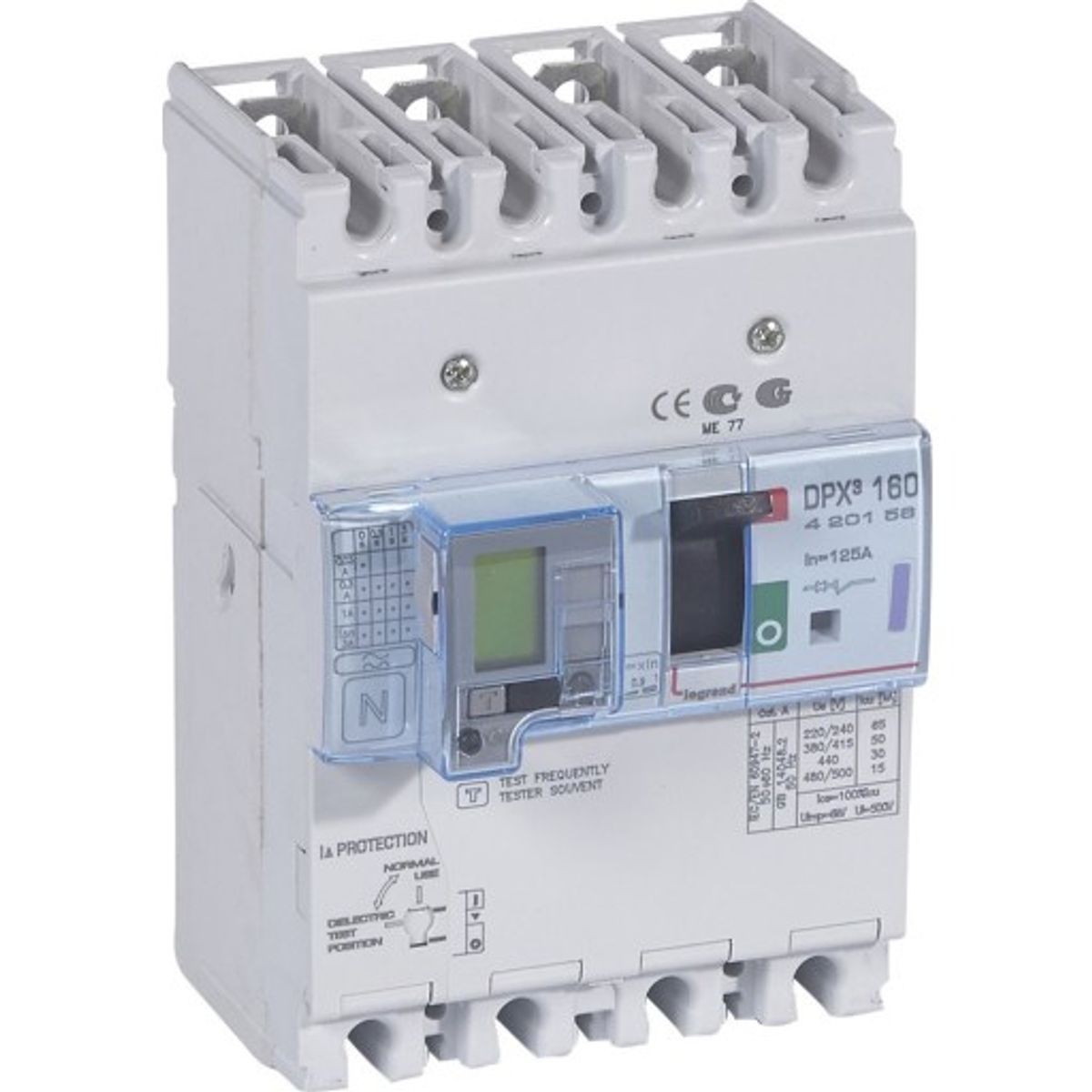 DPX3 160 Maksimalafbryder Termo + Jordfejl 4P 125A 50kA