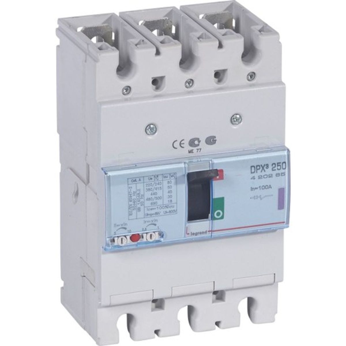 DPX3 250 Maksimalafbryder Termo 3P 100A 50kA