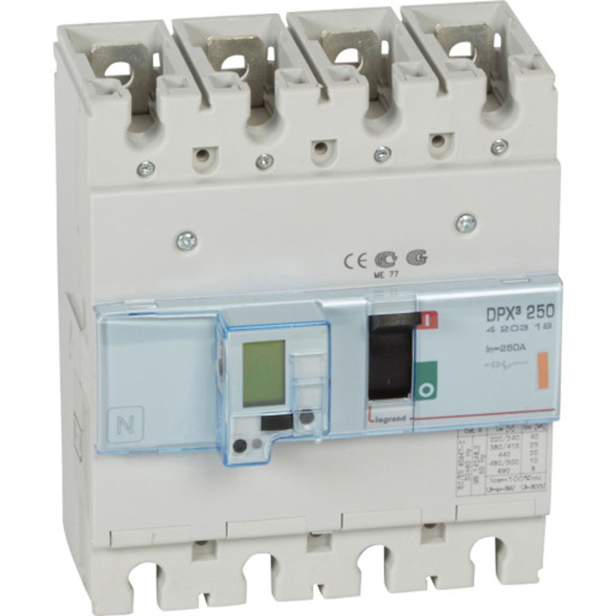 DPX3 250 Maksimalafbryder Elektronisk +SG 4P 250A 25kA