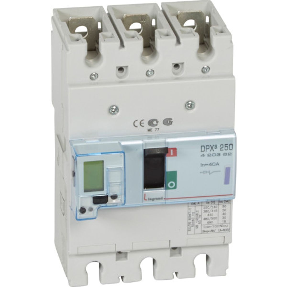 DPX3 250 Maksimalafbryder Elektronisk 3P 40A 50kA