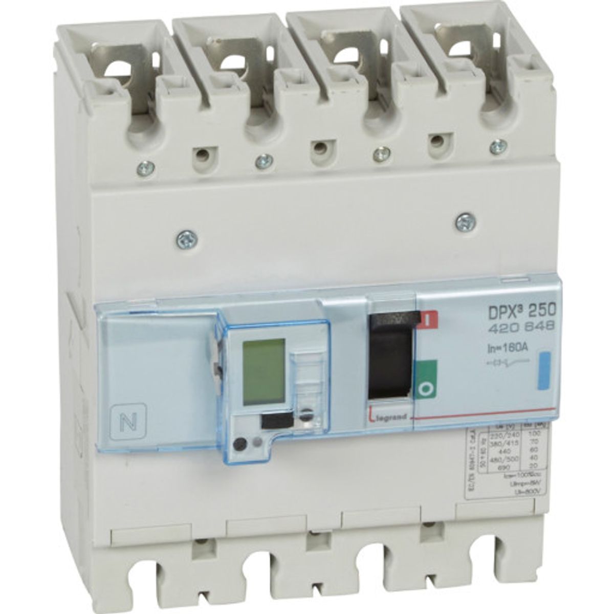 DPX3 250 Maksimalafbryder Elektronisk 4P 160A 70kA