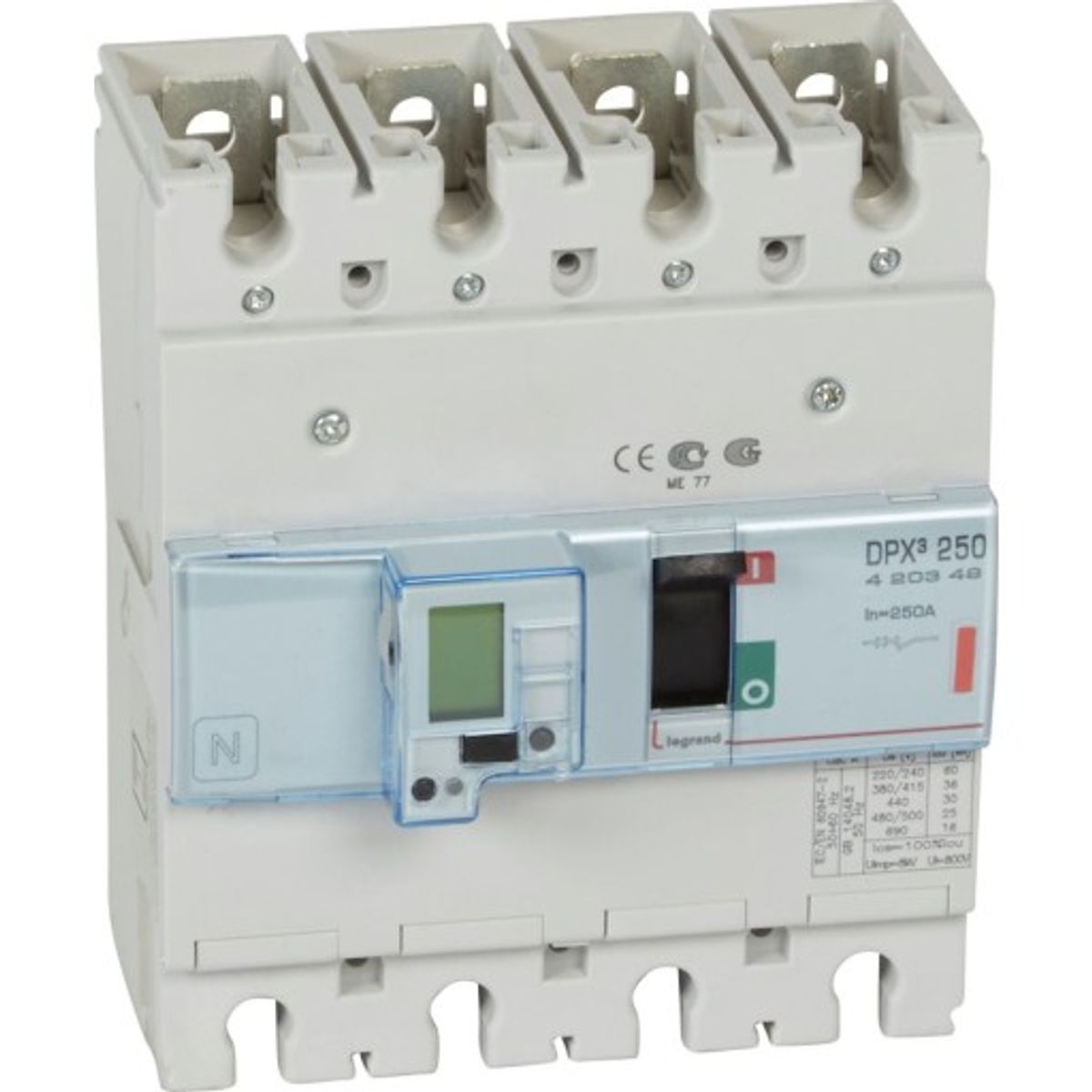 DPX3 250 Maksimalafbryder Elektronisk 4P 250A 36kA