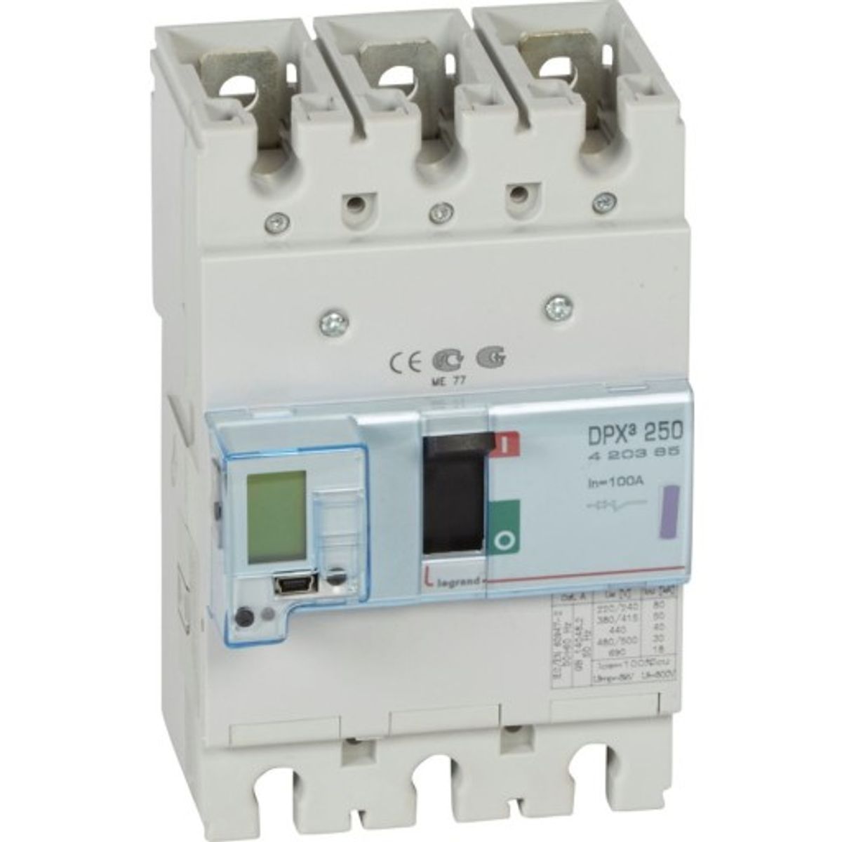 DPX3 250 Maksimalafbryder Elektronisk 3P 100A 50kA