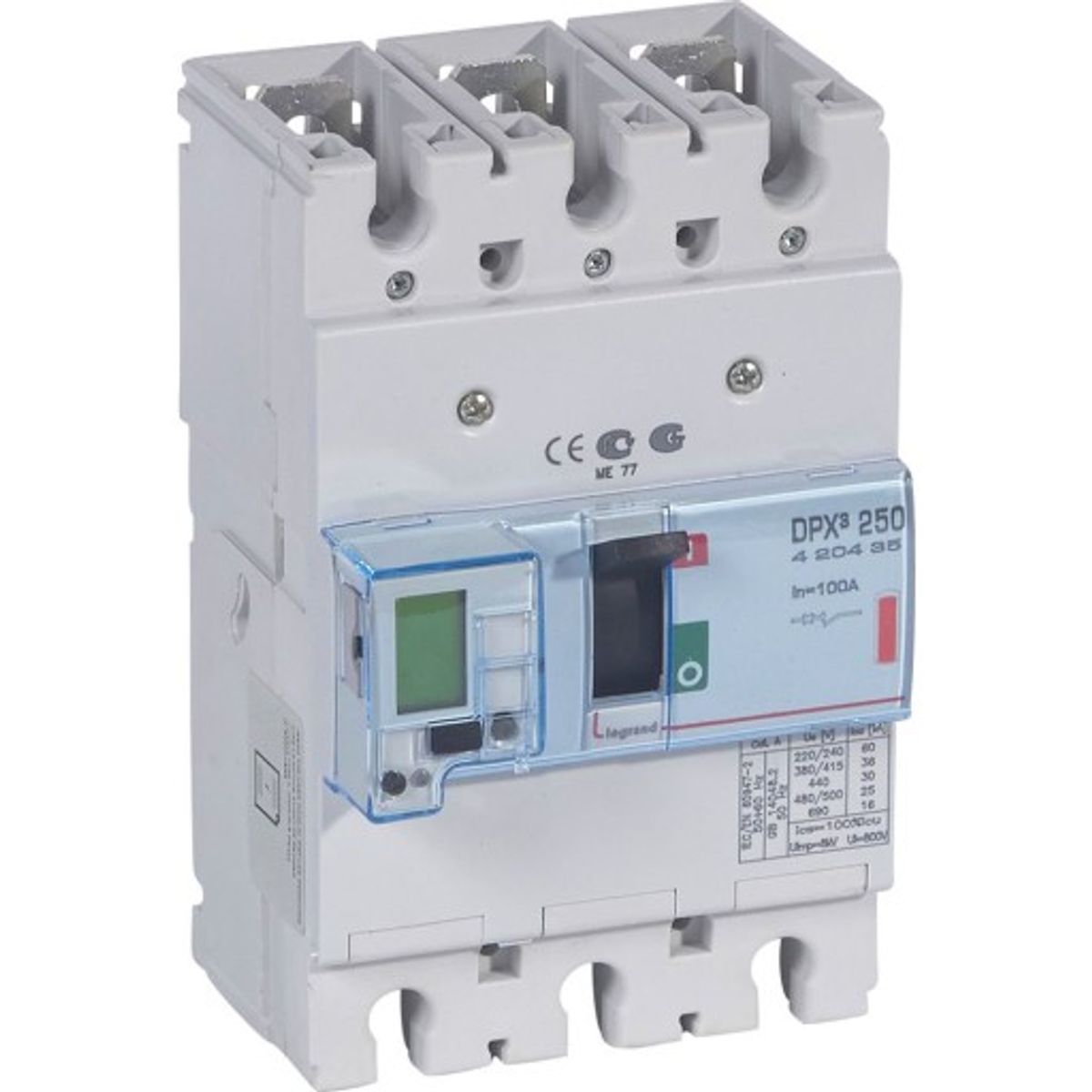 DPX3 250 Maksimalafbryder Elektronisk 3P 100A 36kA