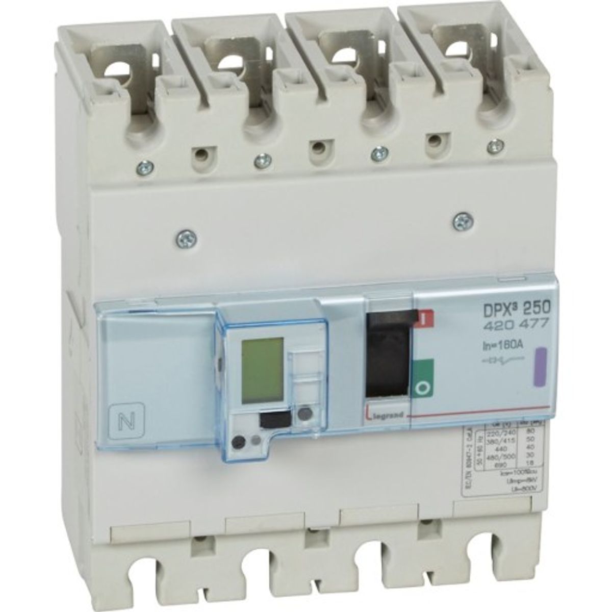 DPX3 250 Maksimalafbryder Elektronisk 4P 160A 50kA