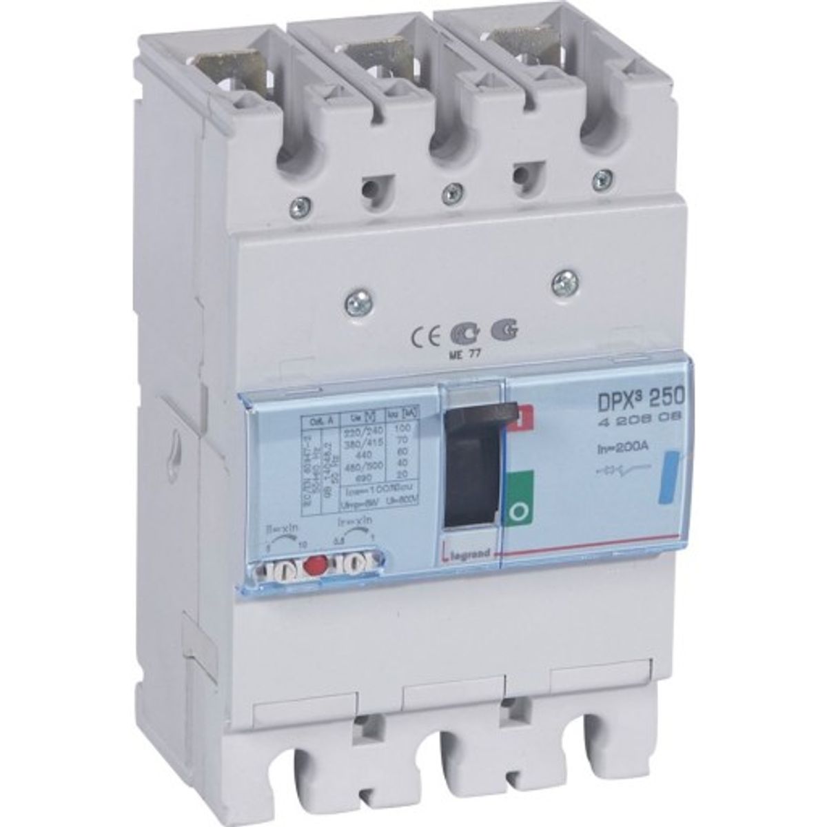 DPX3 250 Maksimalafbryder Termo 3P 200A 70kA