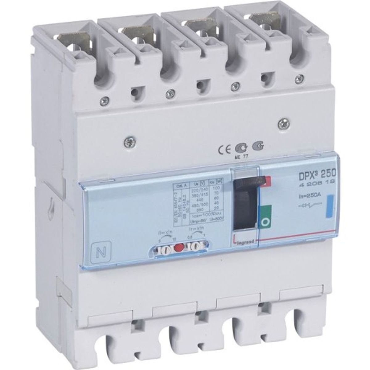 DPX3 250 Maksimalafbryder Termo 4P 250A 70kA