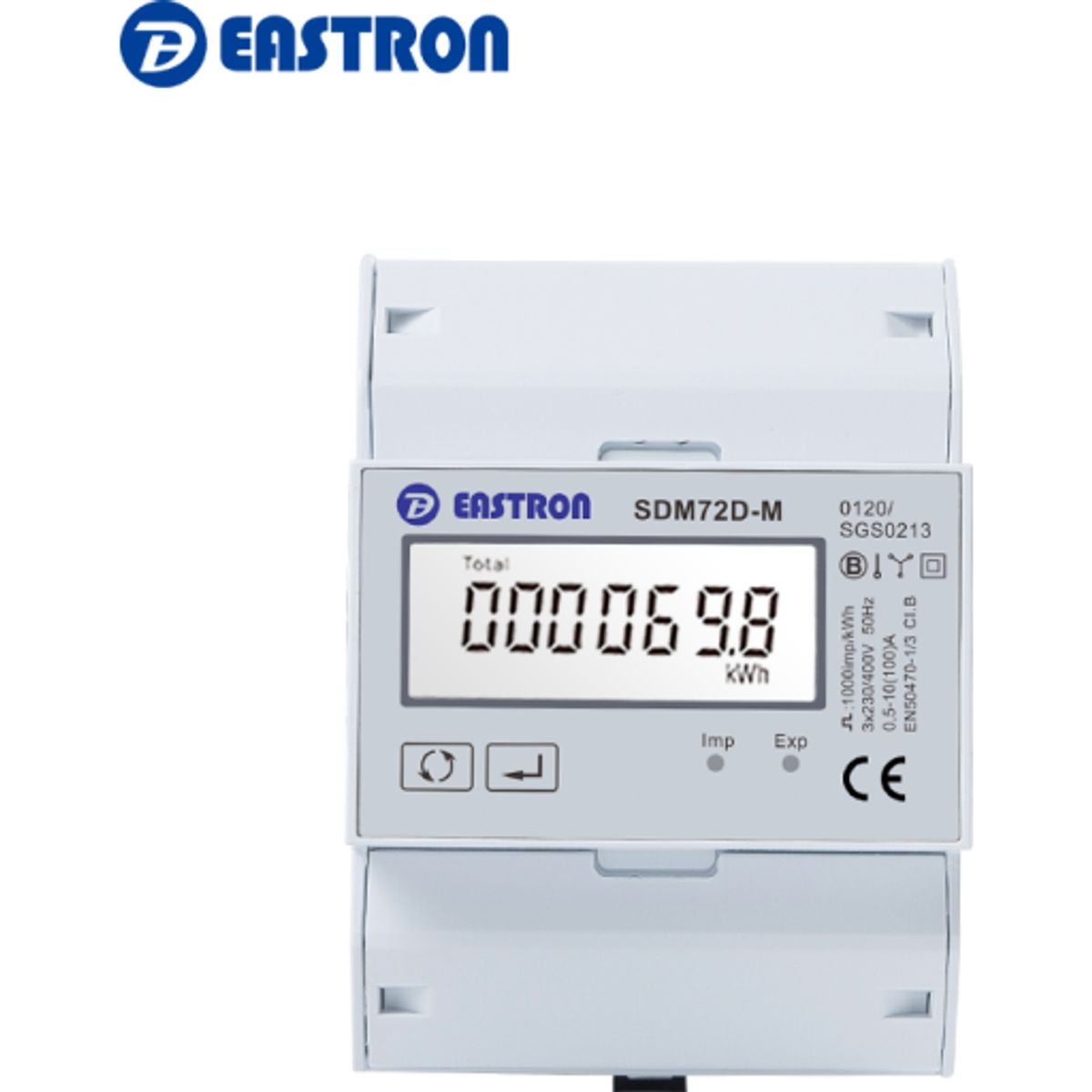 KWH måler 3 faset, direkte måling 100A, SDM72D MID