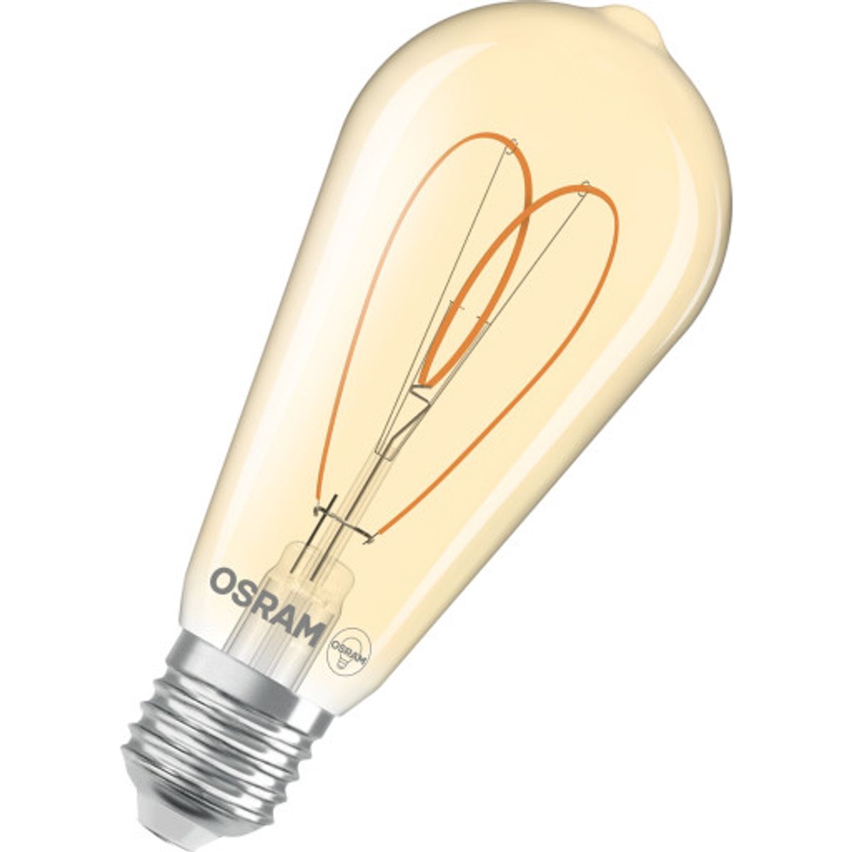 Osram 1906 LED edison fil heart guld 806lm 8W/922 E27 dæmp