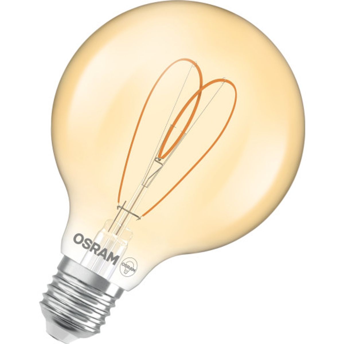 Osram 1906 LED globe95 fil heart guld 4,9W/922 E27 dæmp