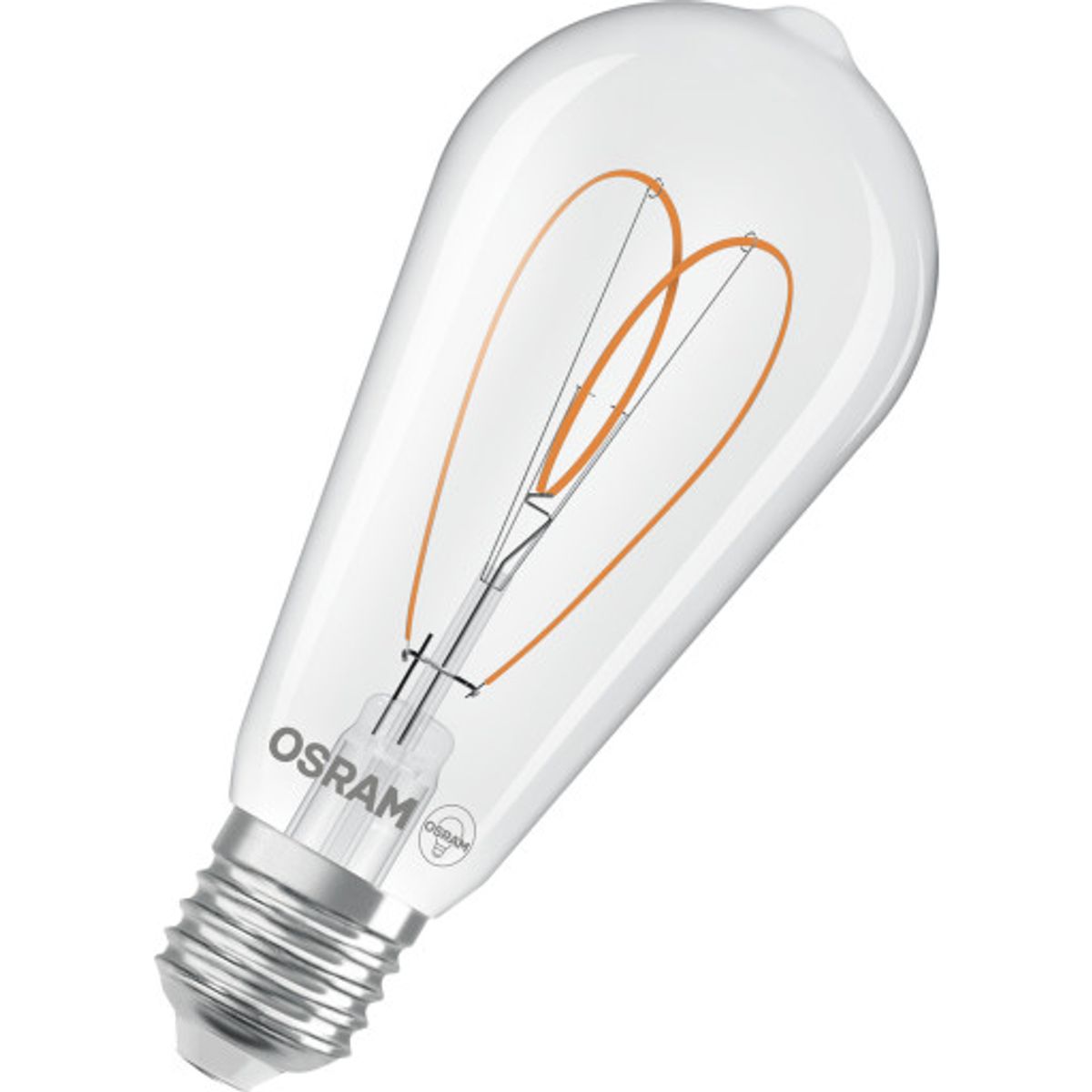 Osram 1906 LED edison fil heart klar 806lm 7,2W/927 E27 dæmp