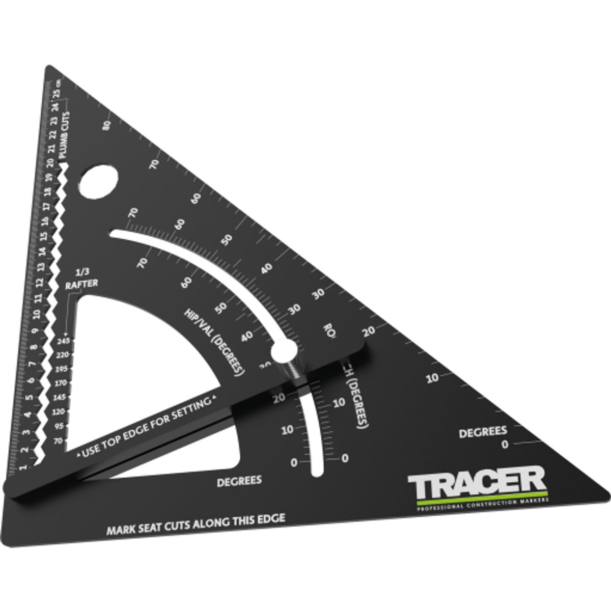 TRACER APS12 tømrervinkel med vinkelmåler, 260 mm/12"