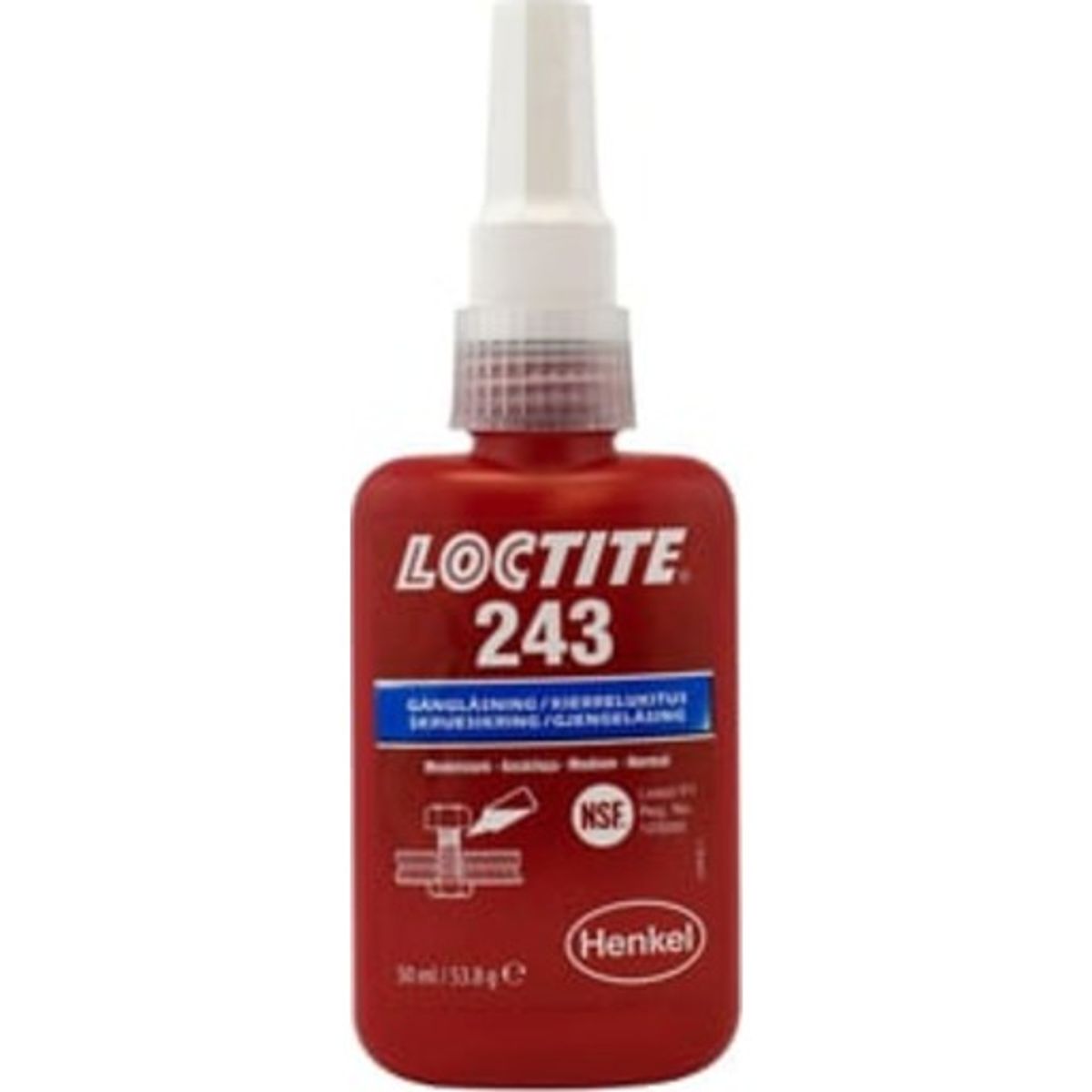 LOCTITE gevindsikring 243, medium styrke, 50 ml