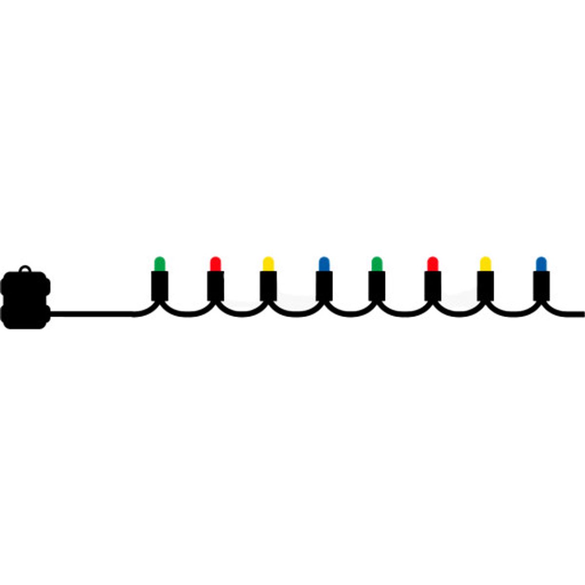 10 stk Sirius Easy-Line Batterikæde 80 LED, 7,9m, Multi