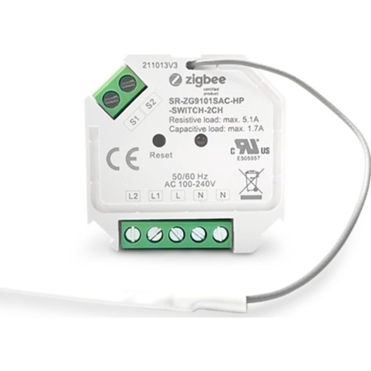 Mini ZigBee Dobbeltafbryder - 2 x 390W