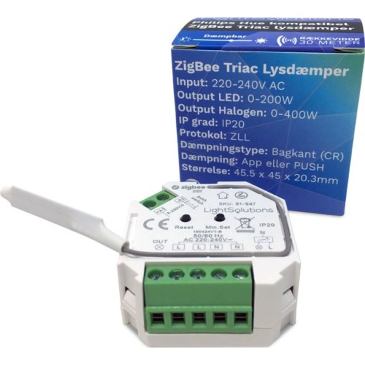 Mini ZigBee Triac Lysdæmper - 200W