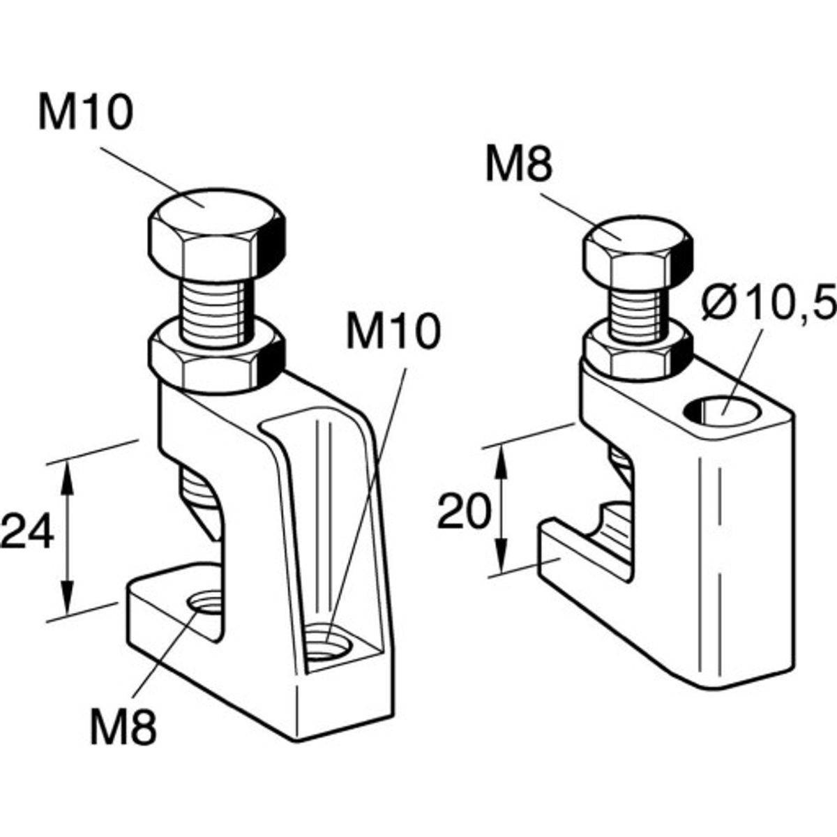 Bjælkeklo TCS 0 M10/M10