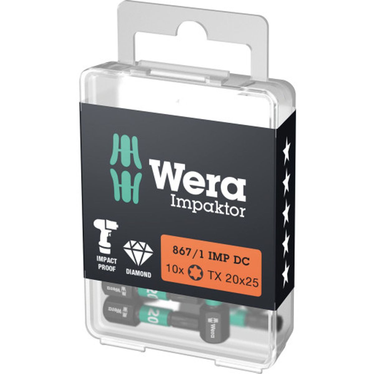 Wera 867/1 Impaktor Torx bit, TX20, 10 stk.