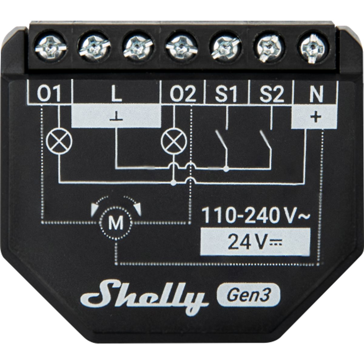 Shelly 2PM Gen3, WiFi relæ/jalousi, 2 kanaler med effektmåling