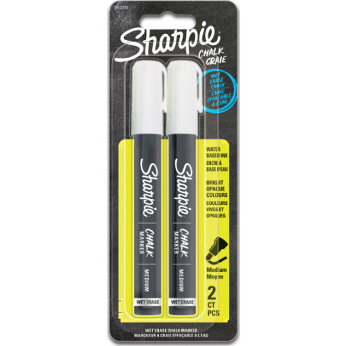 12 stk Sharpie kridt marker, hvid, 2 stk.