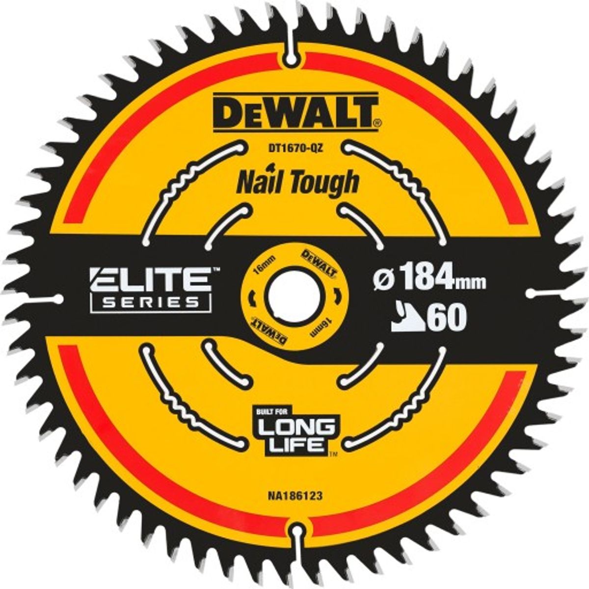 DEWALT CARBIDE ELITE rundsavklinge, Ø184/16 mm, 60 td.