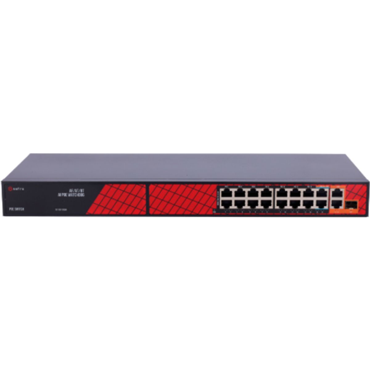 Safire PoE Switch 300W, 14x30W PoE + 2x60W HiPoE, WatchDog mm.